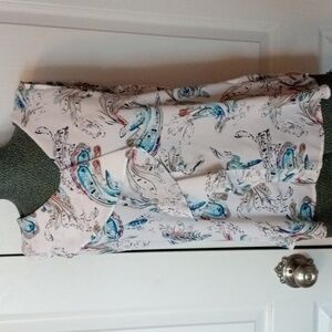 WHBM Paisley Print Blouse - White and Blue